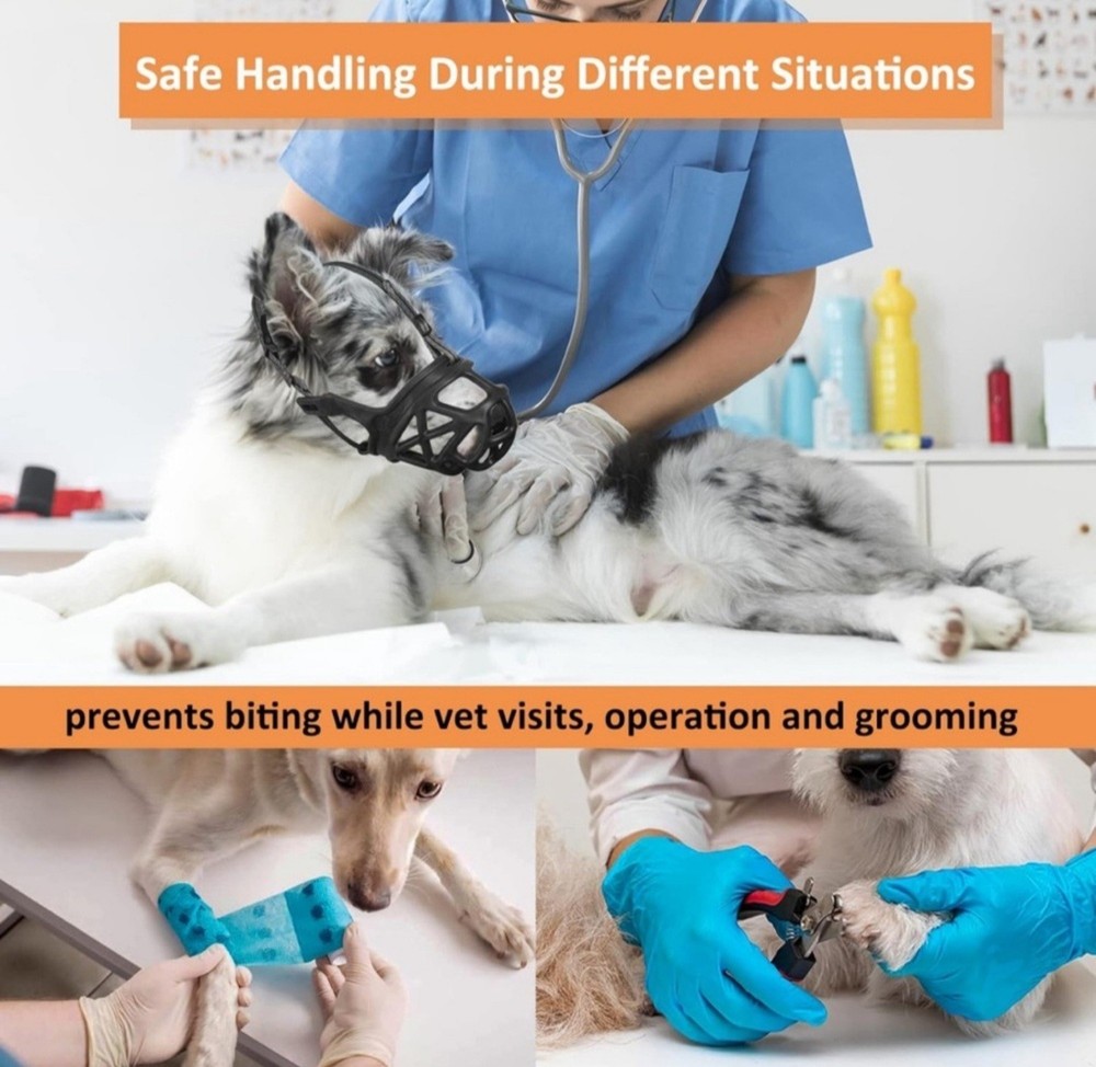 Barkless Silicone Basket Dog Muzzle Size 5 Adjustable NEW