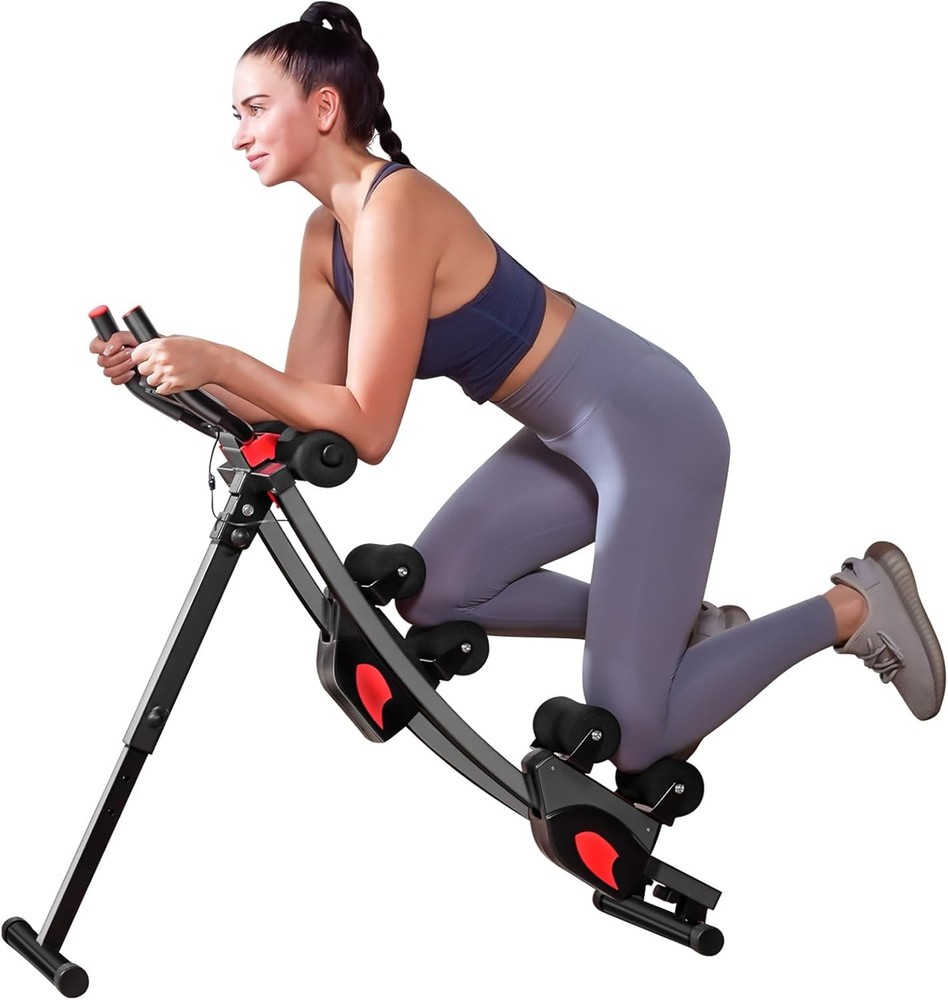 Foldable Ab Machine - Dual-Track Core Trainer for Abs, Obliques, Back - Home Gym