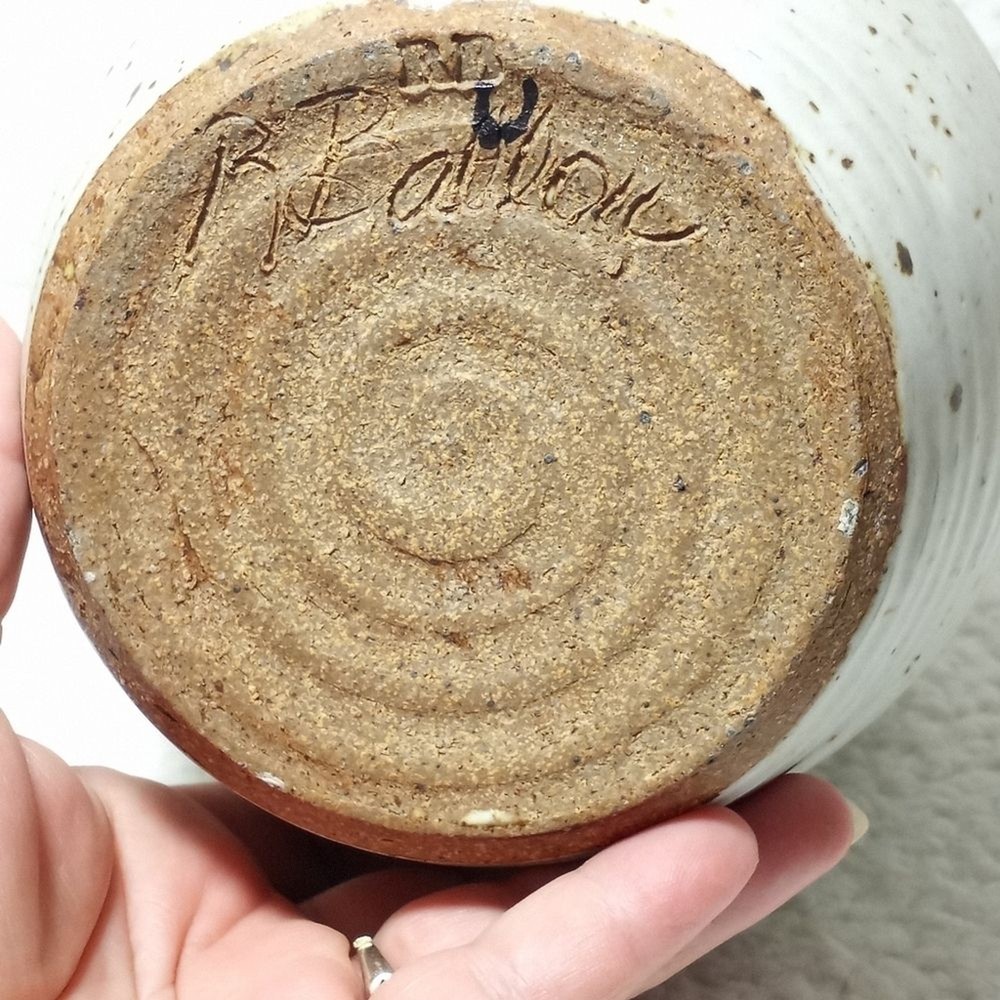 Artist Signed Studio Stoneware Mid Century Pitcher Jug