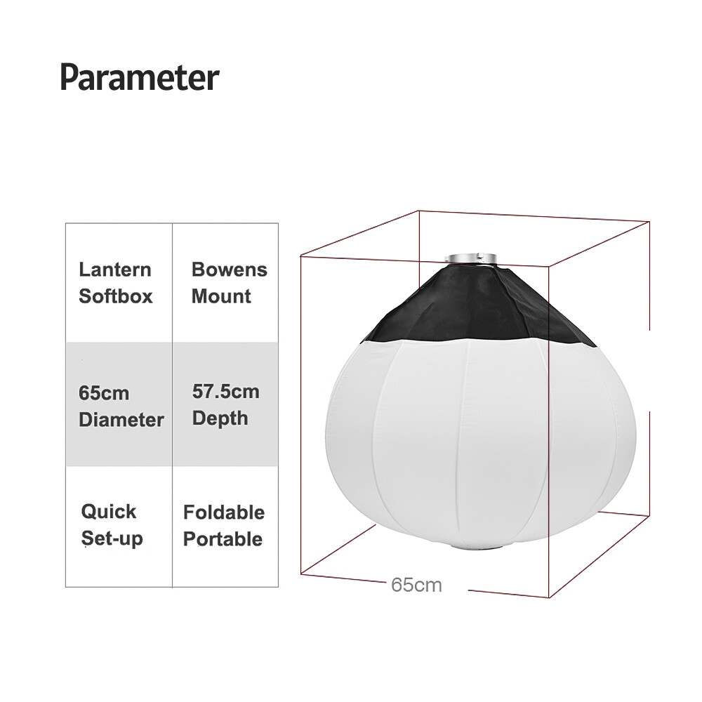 65cm/26inch Lantern Softbox Spherical Collapsible Soft Box D8B8
