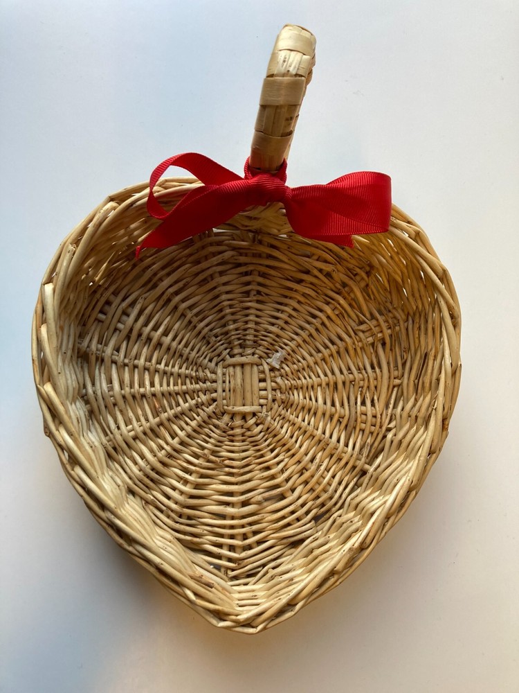 Heart Shaped Wicker Basket 8"