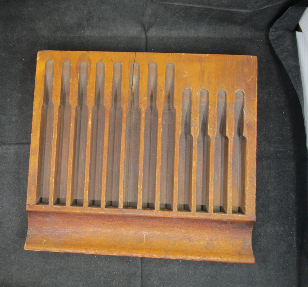 Antique Wood Divided Tray - Organizer - Holder For Drill Bits -Tools -?