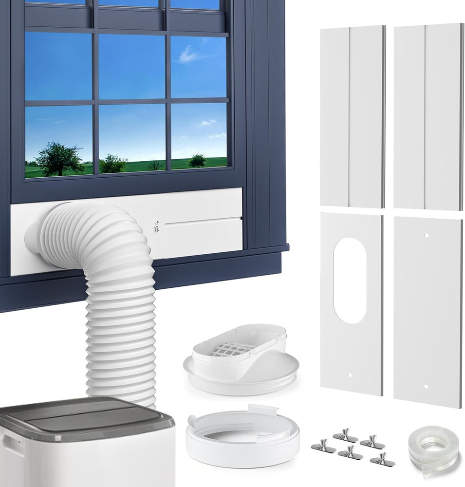 Portable AC Window Vent Kit, 5.9” Exhaust Hose and Coupler, Adjustable Seal Kit