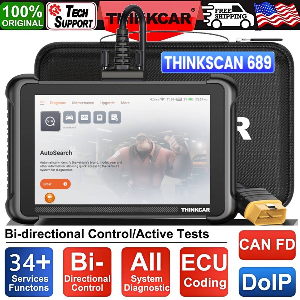 Thinkcar 689 Full Systems Car Diagnostic Scanner ECU Coding CANFD & DoIP Support