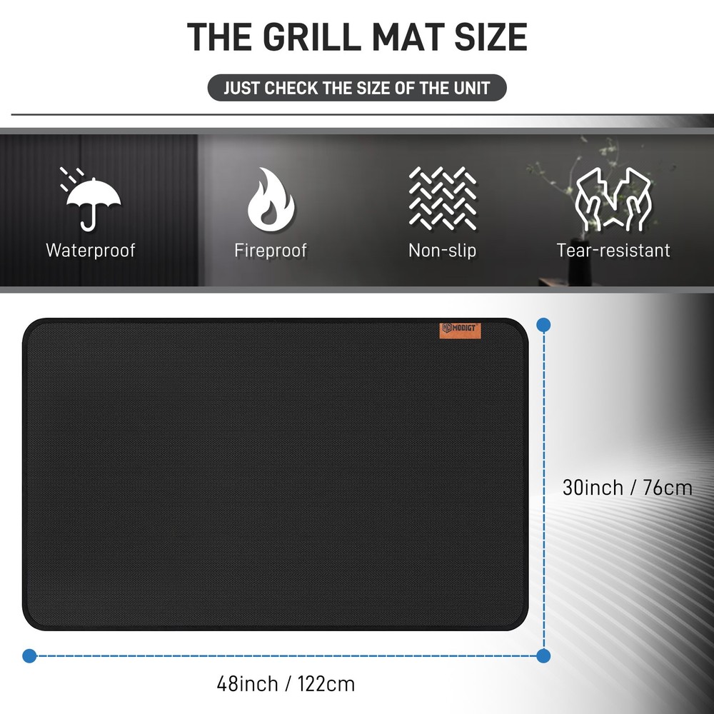 Under Grill Floor Mat,Premium Grill Mat for Oil-Proof,Waterproof, Deck Protector