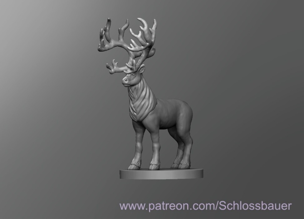 Reindeer Creature Monster Manual 28mm Scale DND D&D Tabletop Miniature