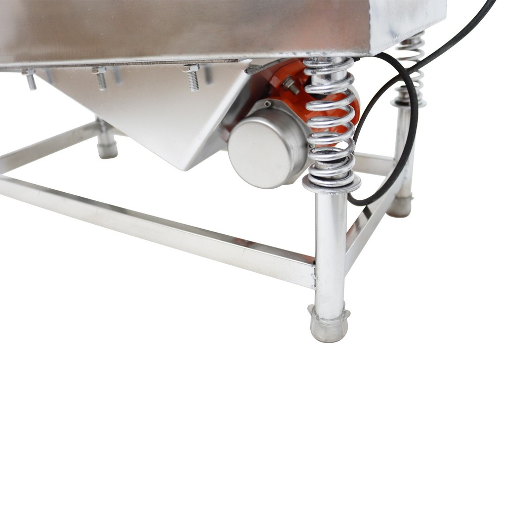 110V Stainless Linear Vibrating Screen w/Single Layer 10mm Screen Sieve Machine