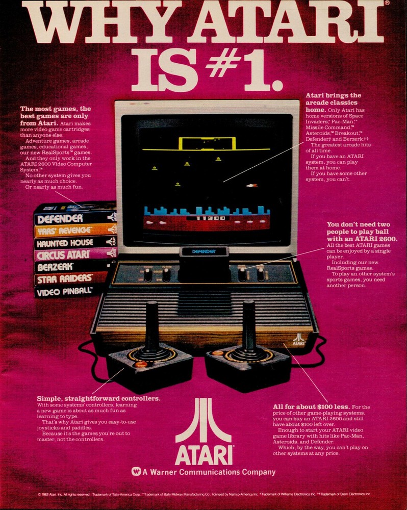 1982 Atari 2600 home video game console Vintage Print Ad (L16)