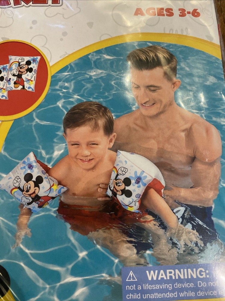 Mickey Mouse Float Armbands Pool Floaties Disney Junior Swimming Ages 3 - 6