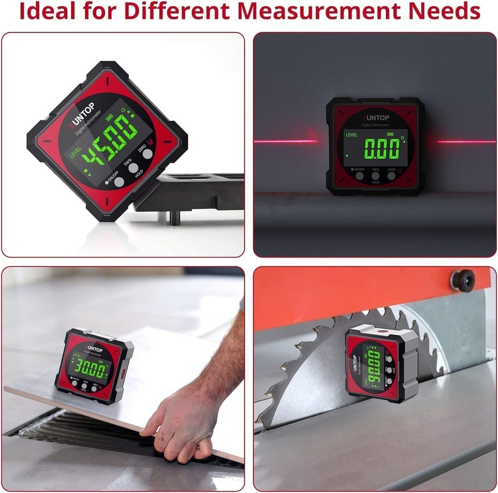 Compact USB Angle Gauge with Dual Laser & Automatic Inversion – Durable Design