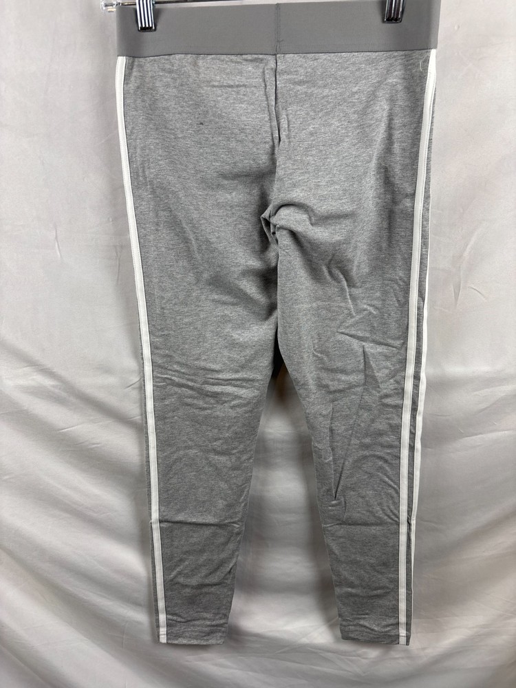 Adidas Womens Medium Grey Heather 3 Striped Leggings Pull On Size M NWT