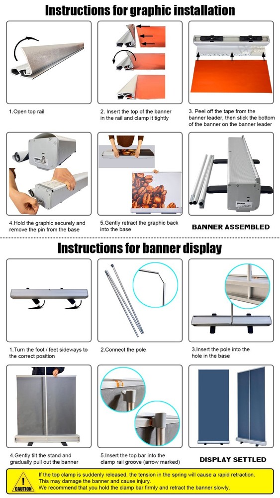 24"x80" Standard Retractable Roll Up Banner Stand Pull Up Display (Stand ONLY)