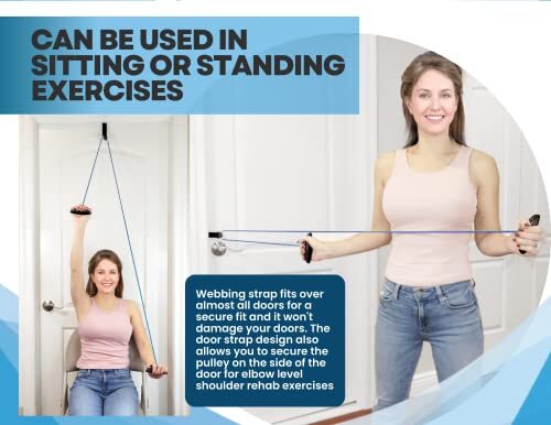 LiftAid Shoulder Pulley for Physical Therapy with Exercise Guide - Blue