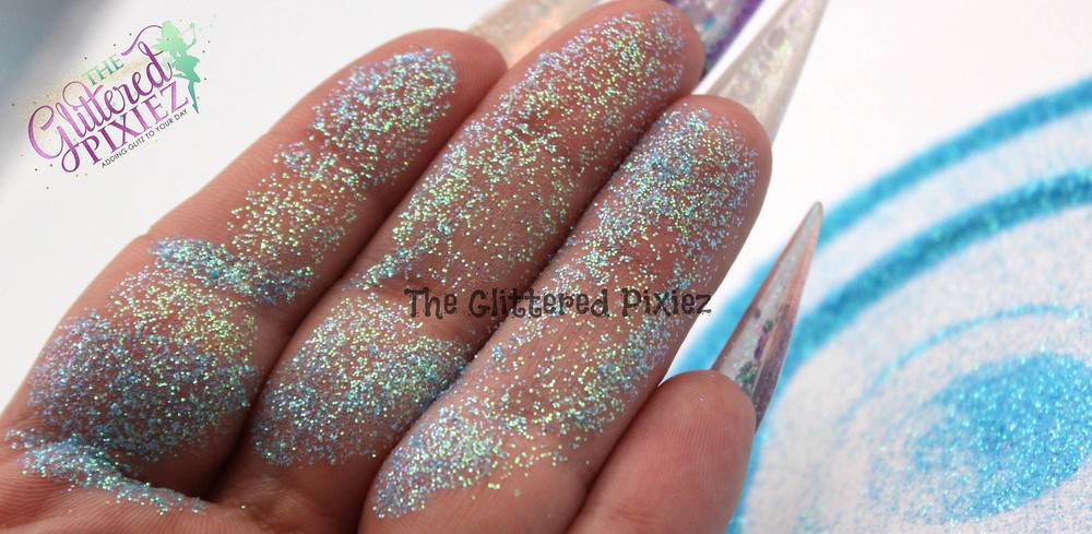 BLUE TOPAZ iridescent glitter- Pixie Dust( extra fine glitter)