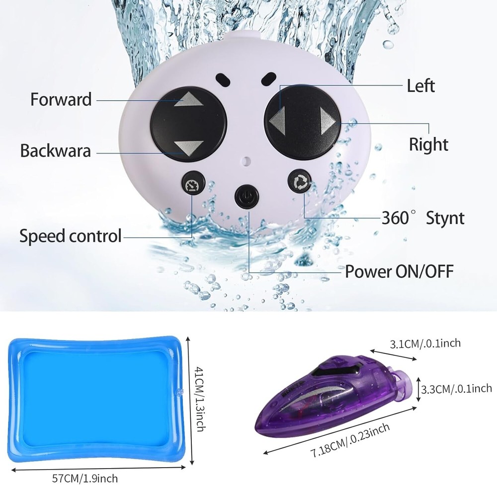 Mini RC Boat 2.4Ghz Waterproof Rechargeable Battery Remote Control White