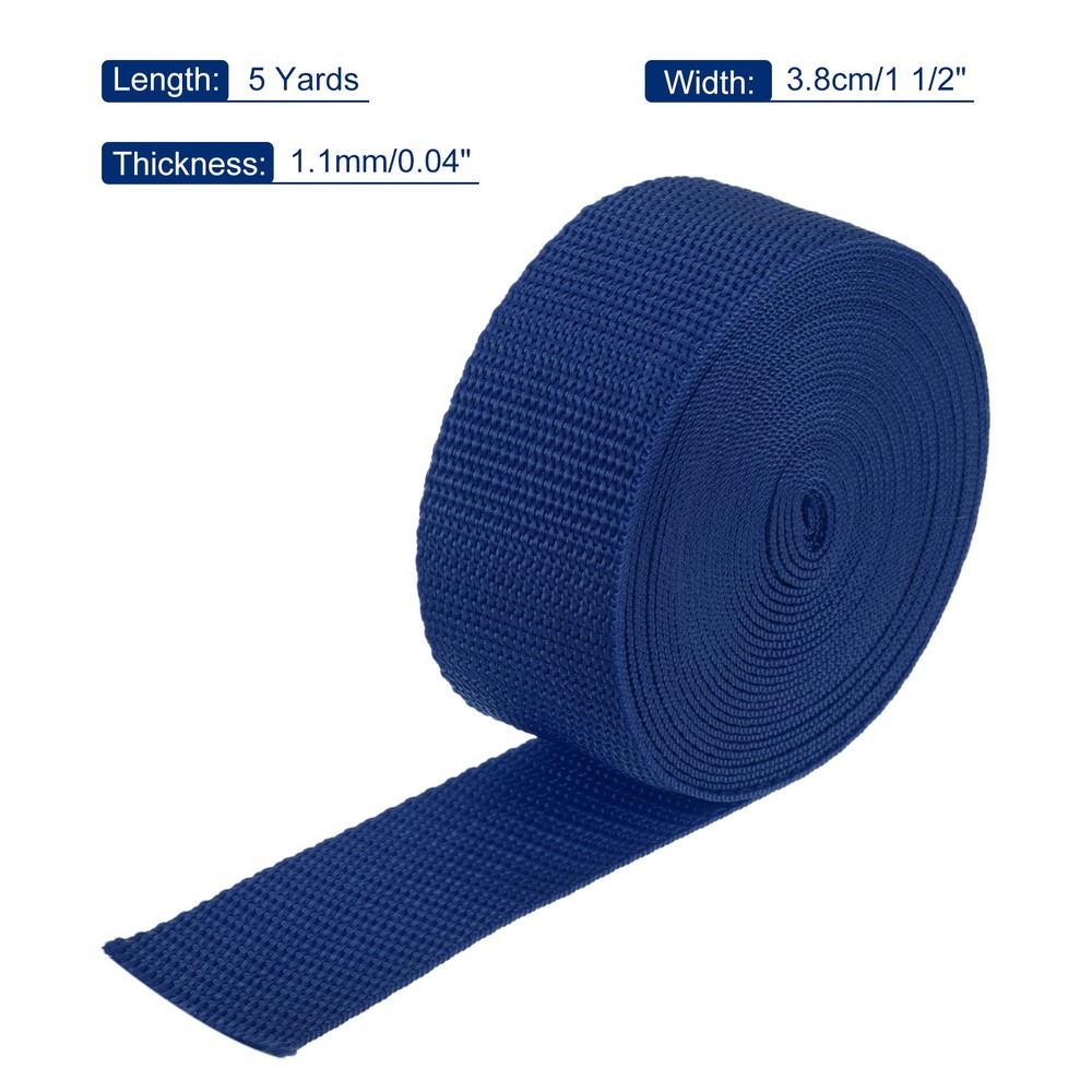 Lightweight Polypropylene Webbing Strap 3.8cm 5 Yard Navy Blue