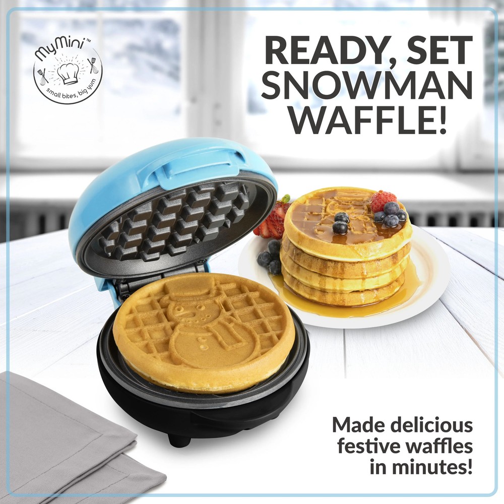 MyMini Snowman Holiday Waffle Maker, 550 Watts