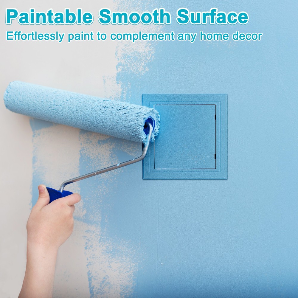 1-Pack Access Panel for Drywall, 5.7x6" Plastic Self Adhesive Cover [Gray]