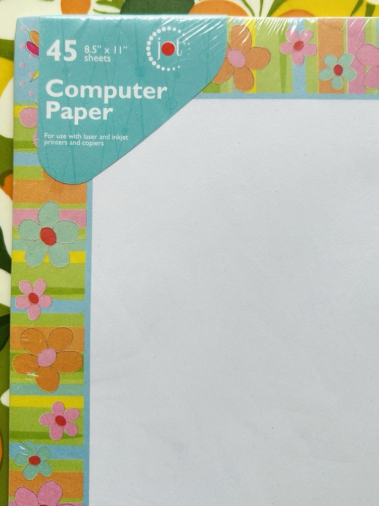 Novelty Design Computer Printer Paper Smiley Face Stripe Crafts NOS