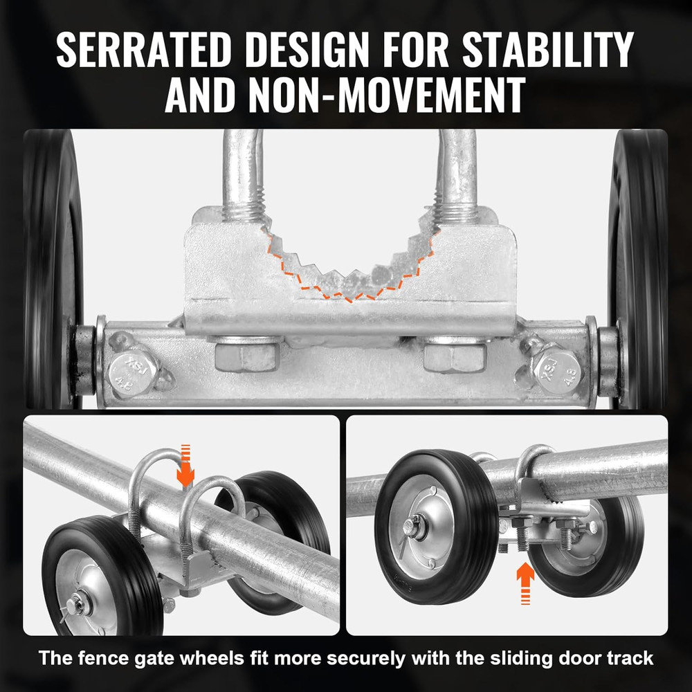 Sliding Gate Kit, 6” Rolling Gate Hardware Kit, Universal Adjustable Sliding Gat