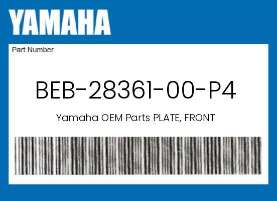 Yamaha Genuine Plate, Front - Beb-28361-00-P4
