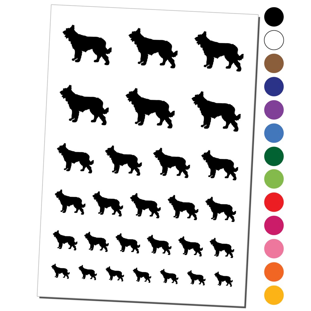 Berger Picard Dog Solid Temporary Tattoo Water Resistant Set Collection