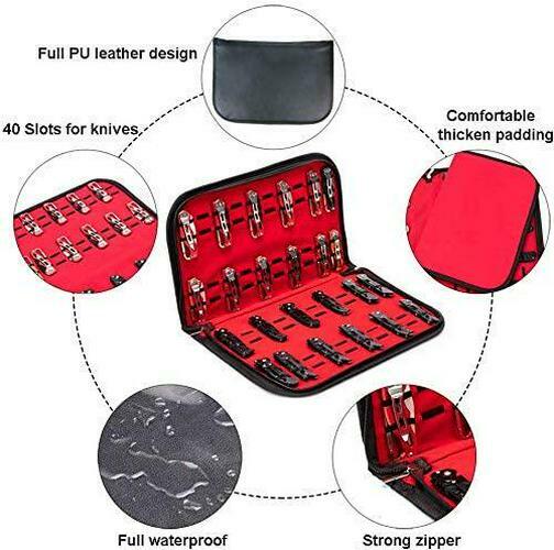 Professional 40 Folding Pocket Knife Roll Collection Storage Display Case New