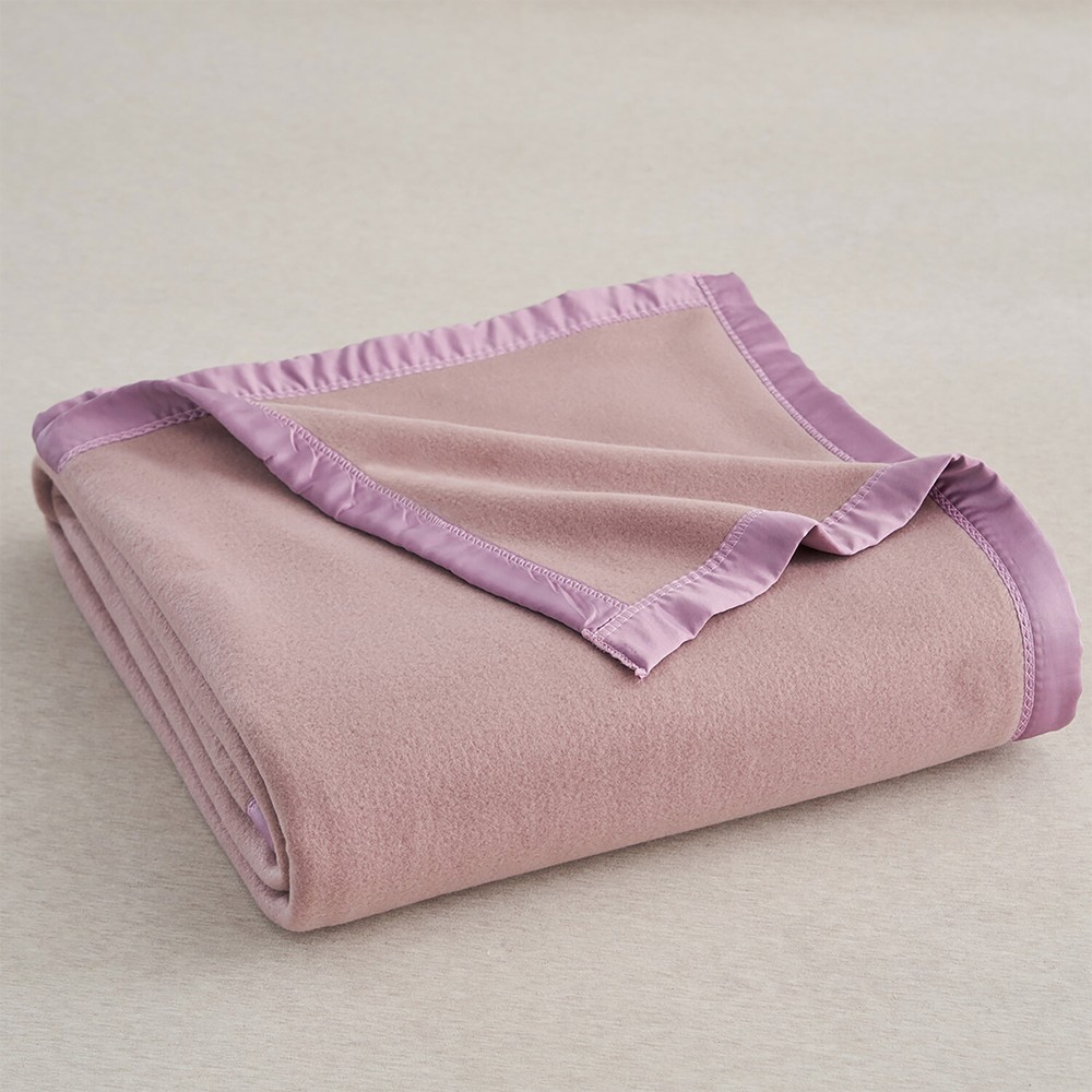 Fleece Blanket Throw Twin Queen King Satin Binding Edges Lightweight Blankets