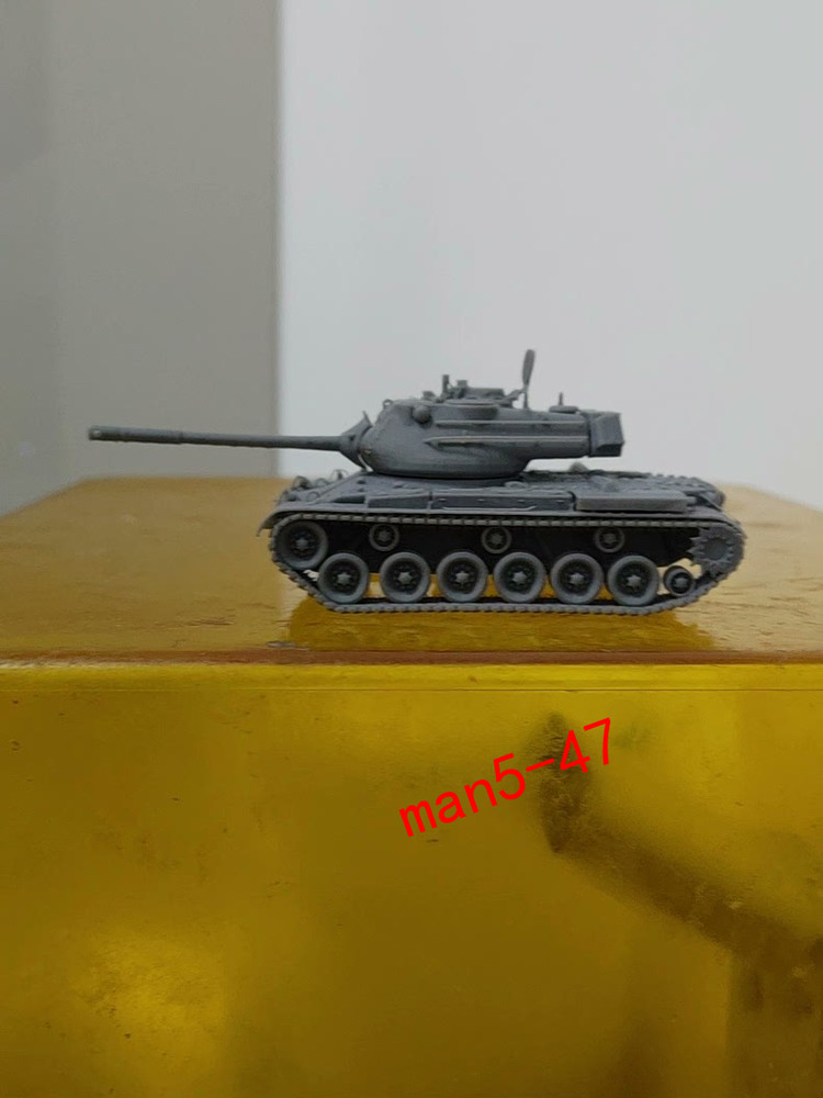3D printing 1/87 US M47 Medium Tank unpainted model 4PCS