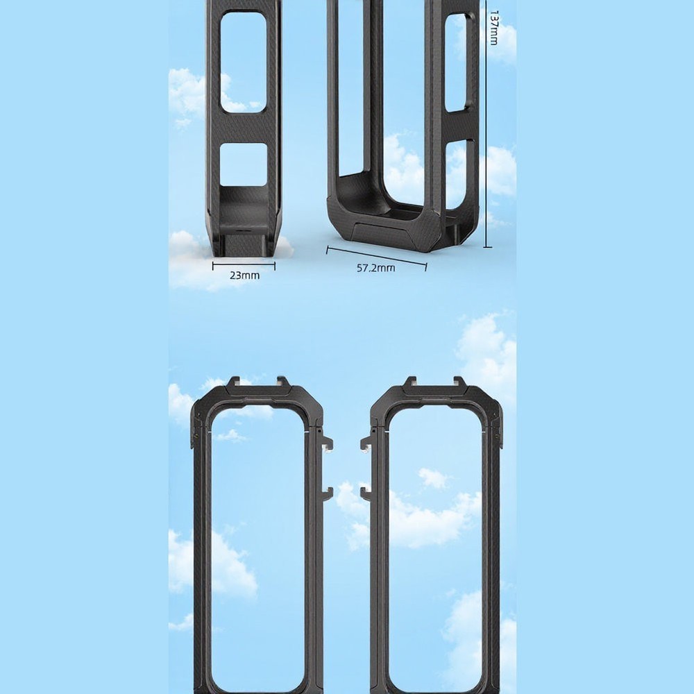 Magnetic Frame for Insta360 X5 Camera Black PC Cage with Precise Holes