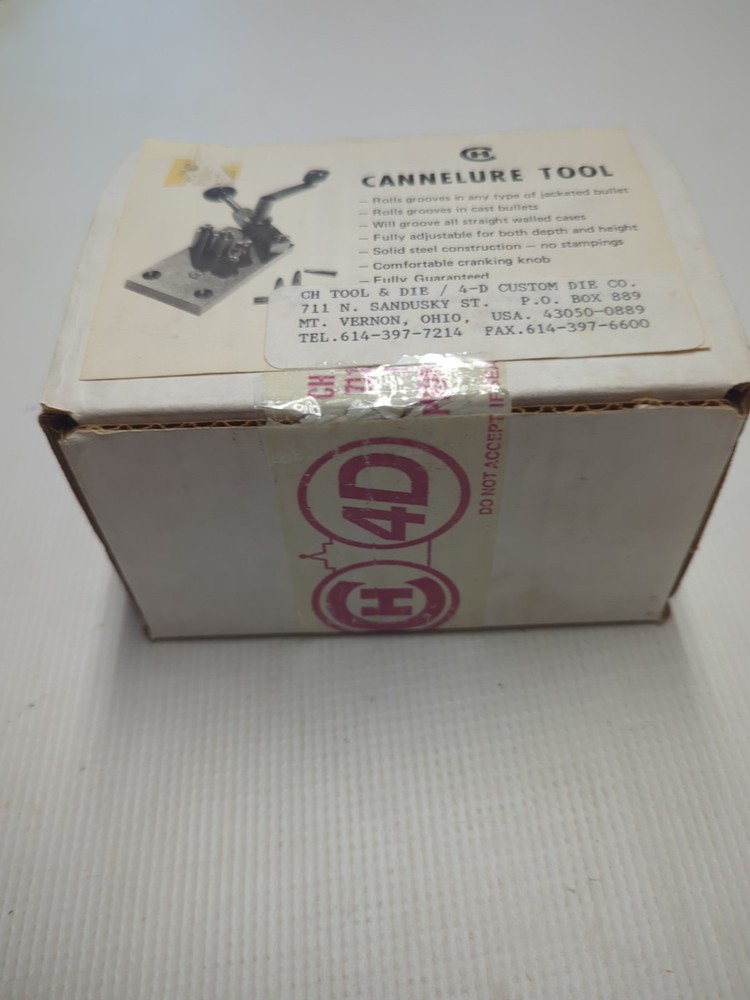 C-H Tool & Die Corp Cannelure Crimping Reloading Tool w/ Ship Box & Instructions