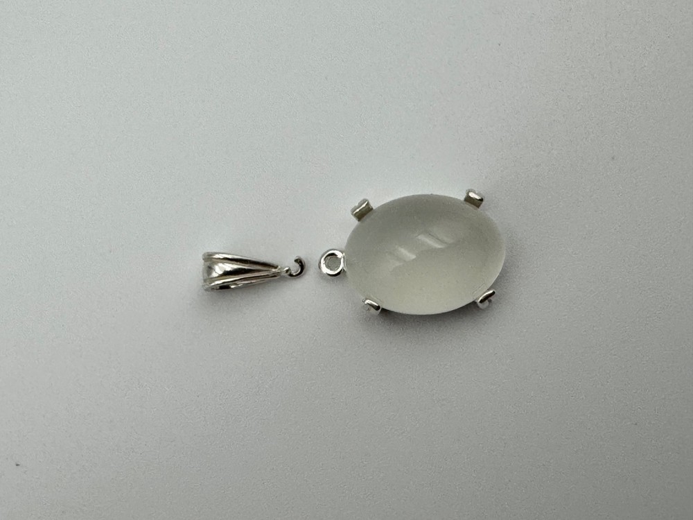 Oval Cabochon Dangle setting 925 Pre-Notched 16x12mm