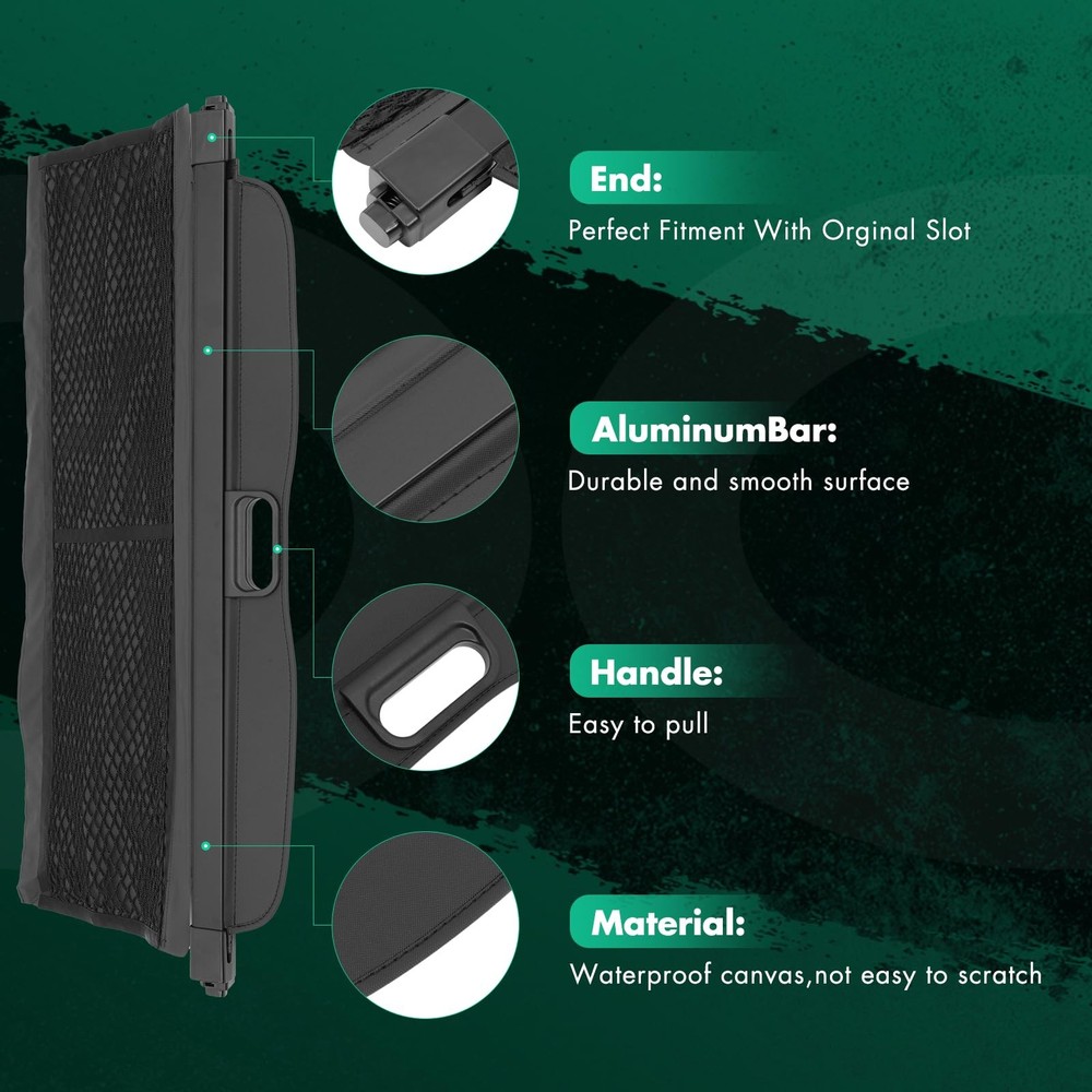 Retractable Rear Cargo Security Shade Cover for 2016-2017