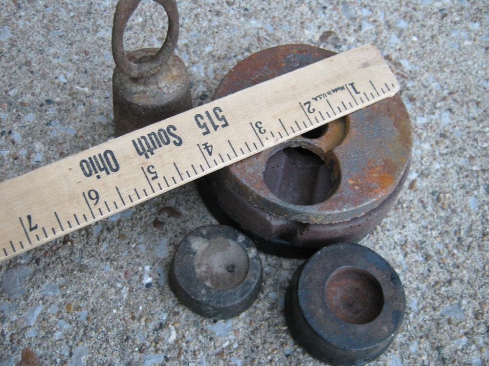 Assorted Vintage Balance Beam Scale Cast Iron Hanging Scale Weights Only