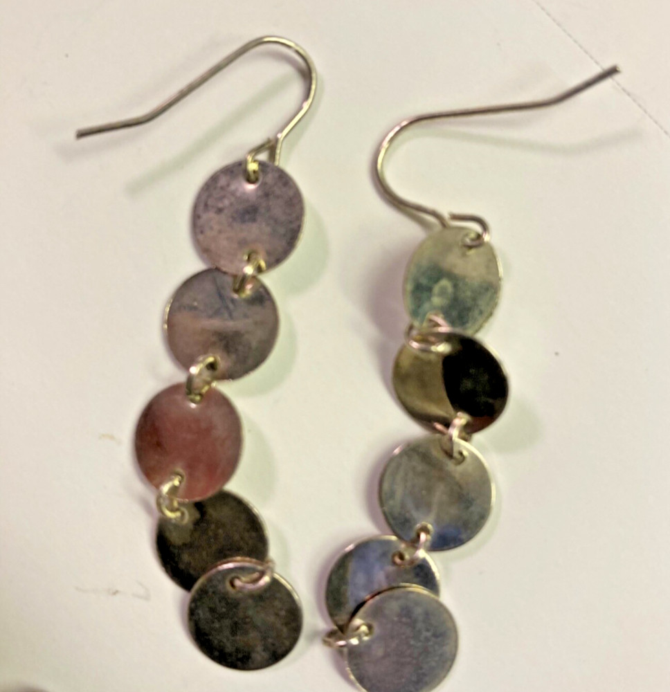 2 Pair of Silver Tone Dangle Earrings