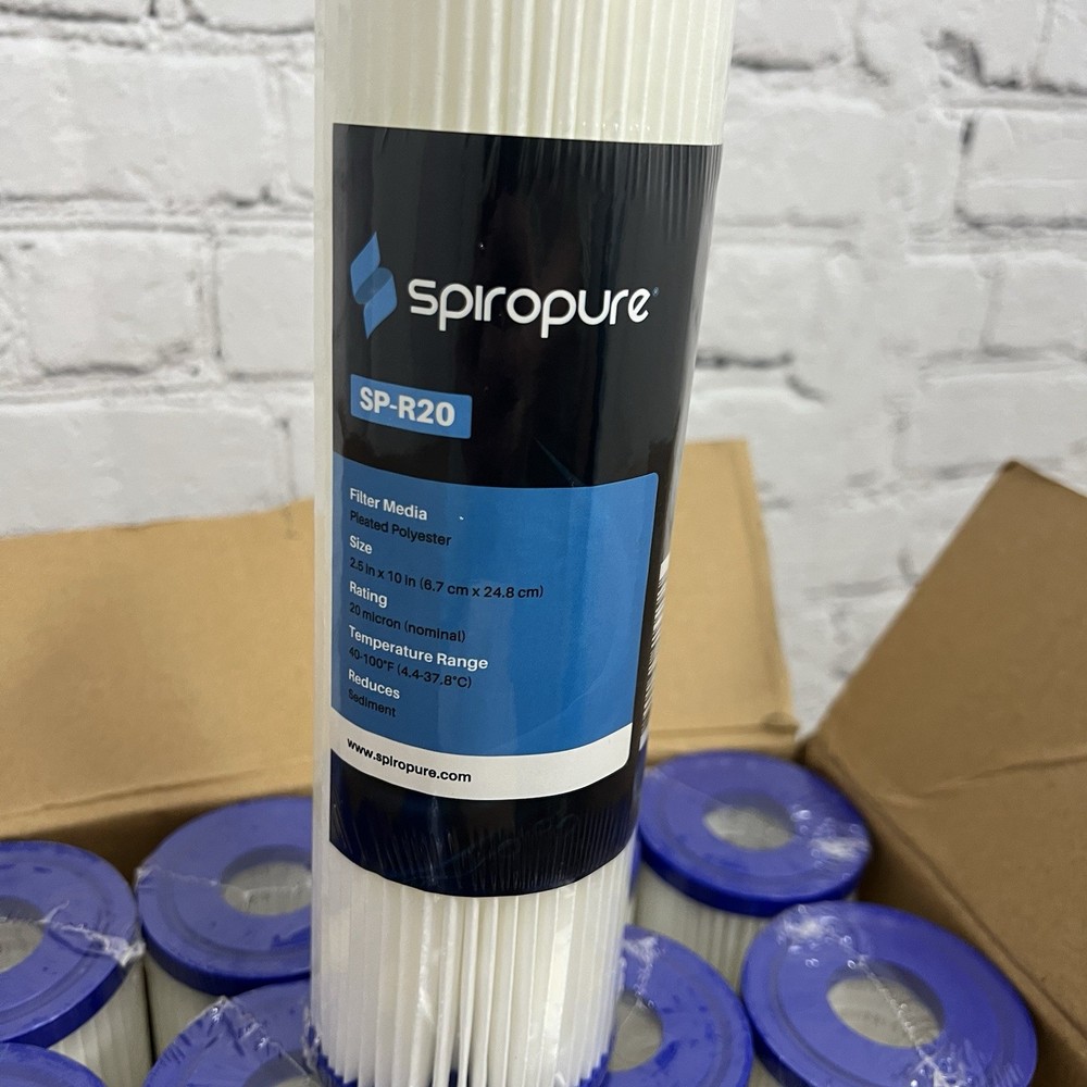 SpiroPure SP-R20 10x2.5 Non-Woven Pleated Polyester Sediment Filters 24 Pack