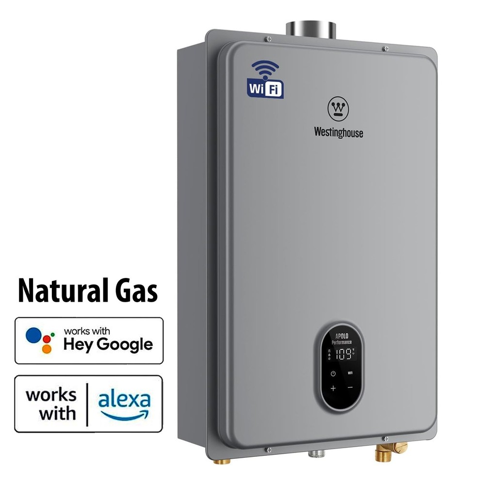 Westinghouse Natural Gas Tankless Water Heater, Outdoor 5.1 GPM 120,000 BTU