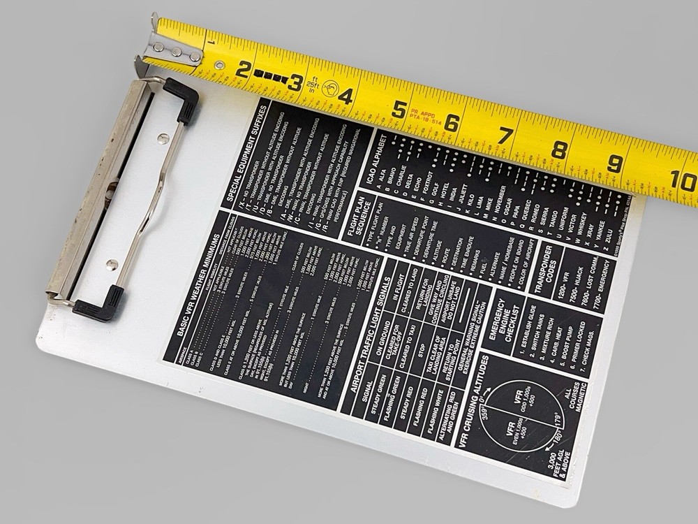 Metal VFR Pilot’s Flight Reference Clipboard Kneeboard Clipboard