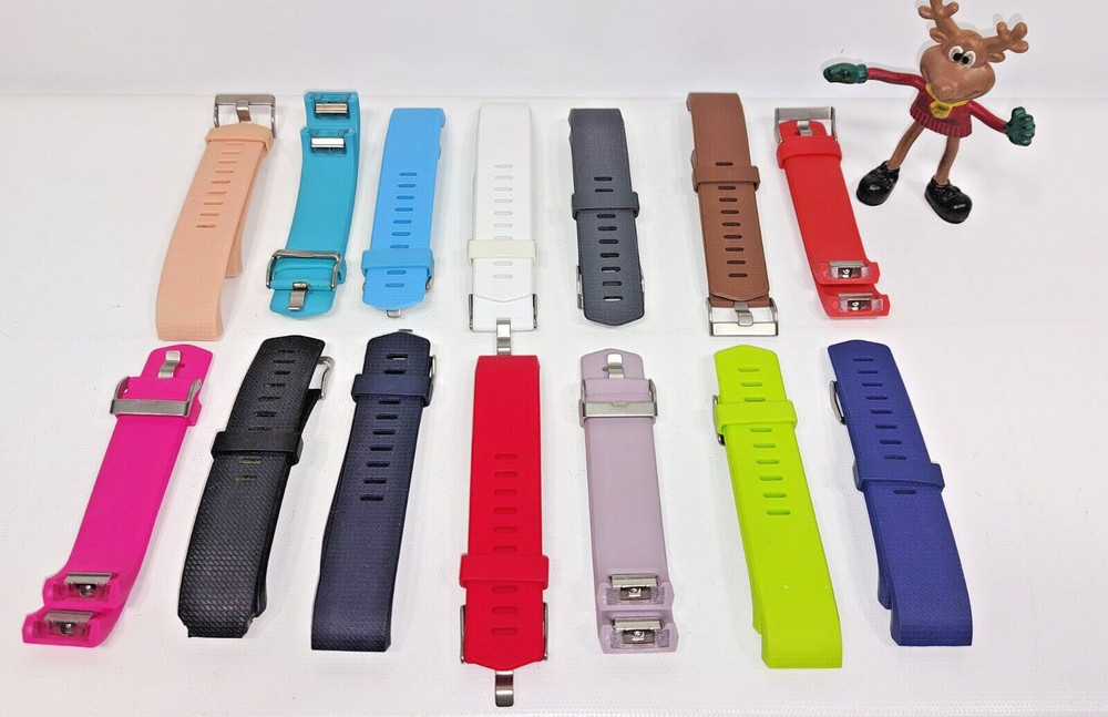 14 New Curved Rubber Fitbit Clip Tracker/Watch Style Strap Silicone Bands
