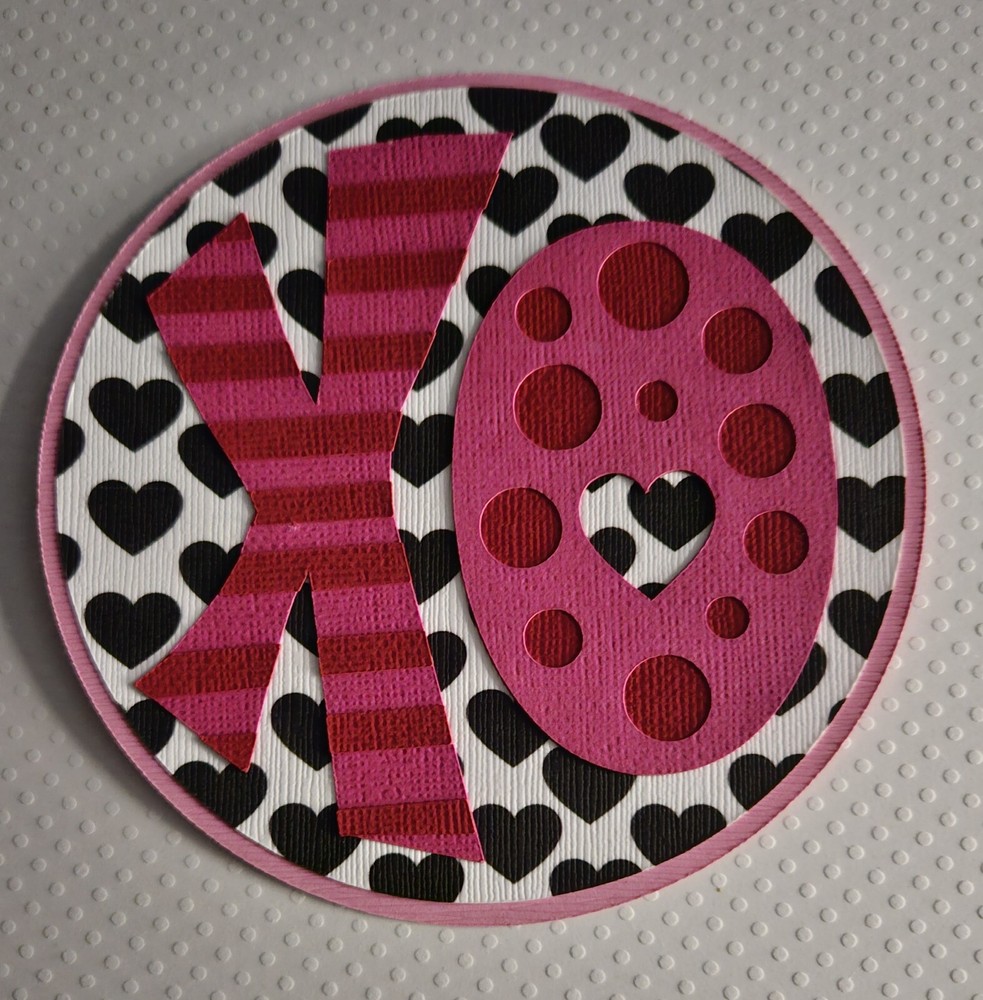 Valentines X O Title. Scrapbook, Card Making Paper Piecing
