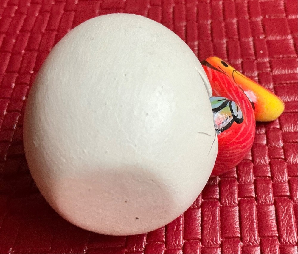 Hand painted BIRD hatching from CRACKED EGG figurine Mexico 2”