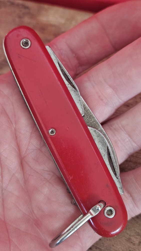 Colonial Multi Tool 1 Blade Red Handle Folding Pocket Knife Prov. USA