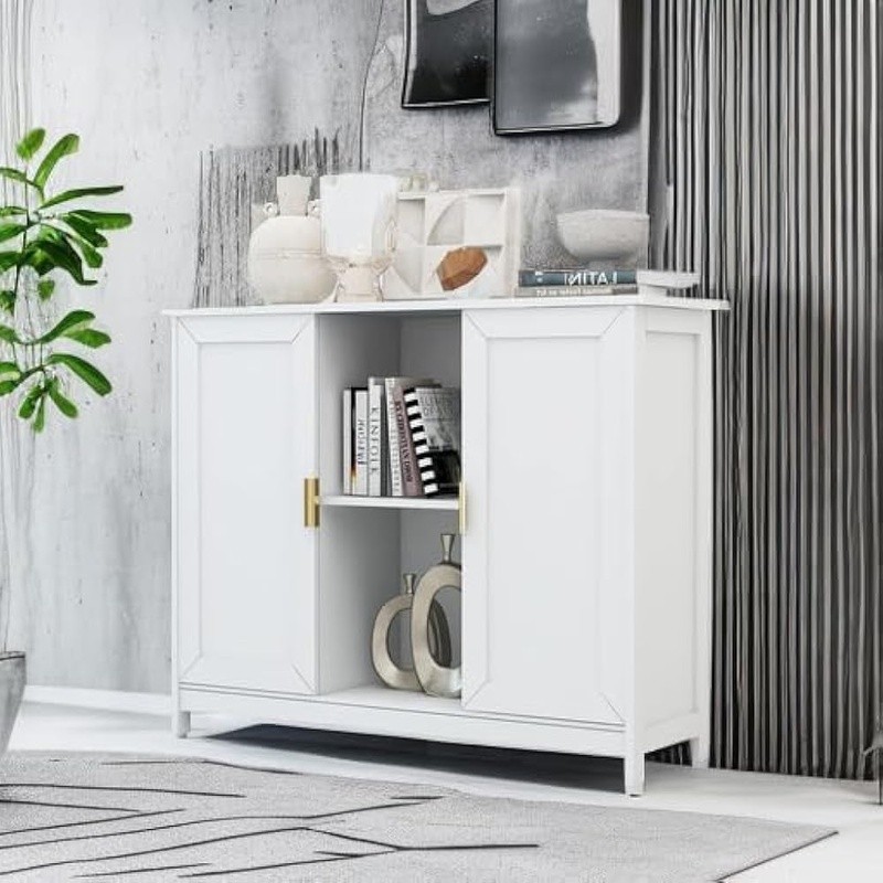 Narrow Storage Cabinet Entryway Console Buffet Easy Assembly Durable Design New