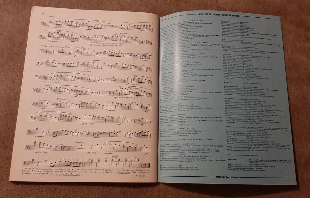 Rubank Advanced Method Trombone or Baritone Vol. II music book clean unmarked