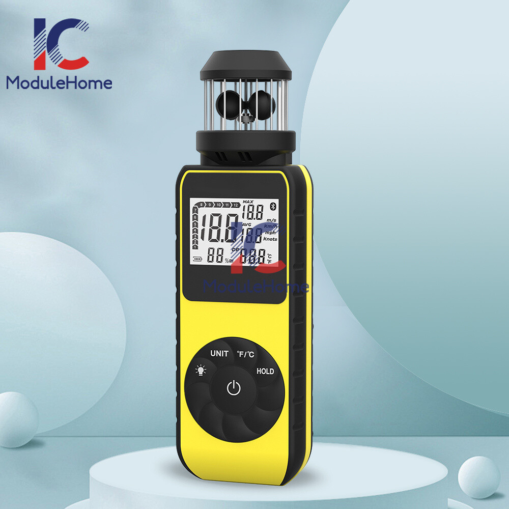Digital Cup Anemometer Compass Measure Wind Temperature 360°Rotating + Backlight