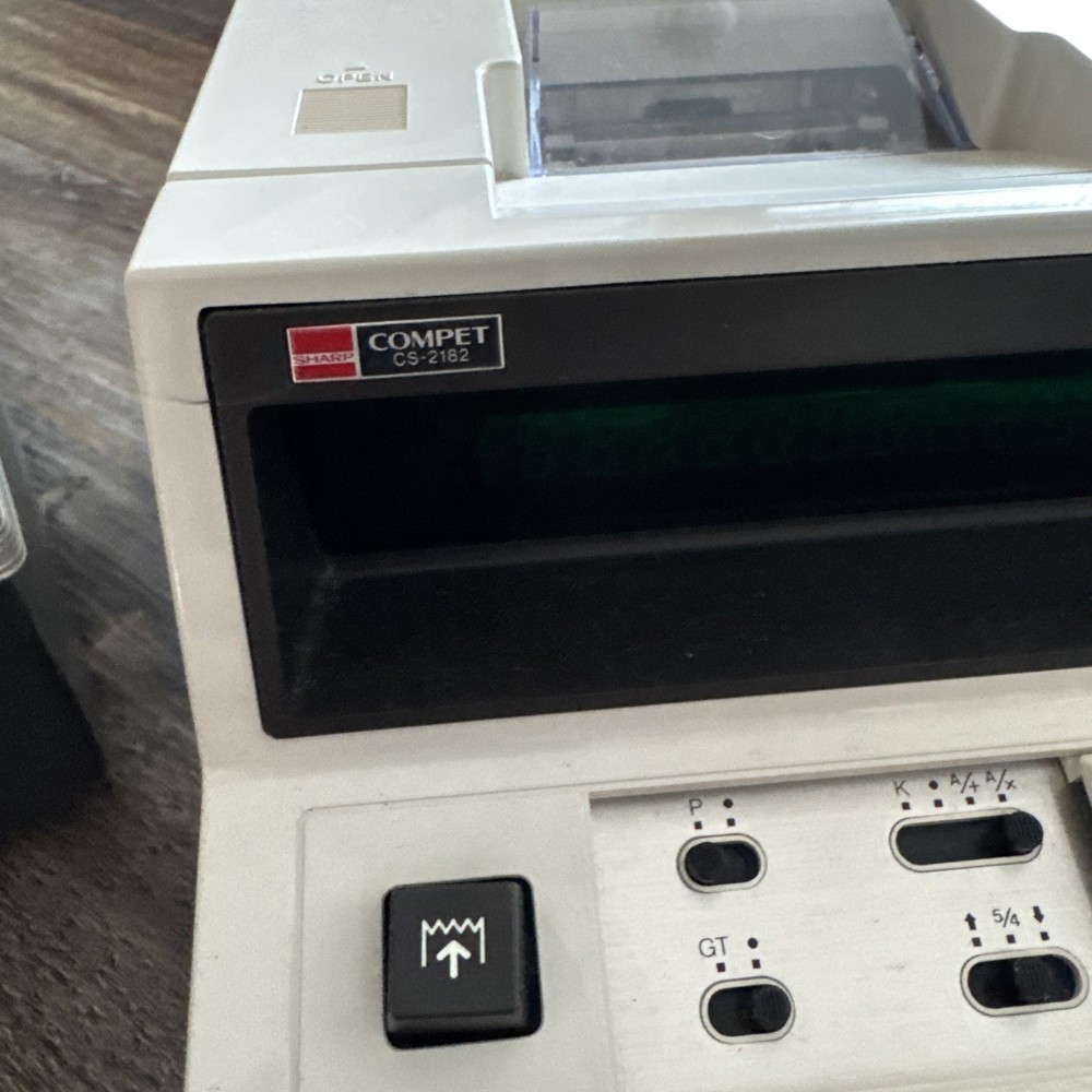 Sharp Compet CS-2182 Print Display Calculator 1979 HARD CASE, KEYS,