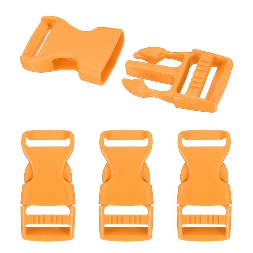 4 Pack Quick Side Release Buckle, 1" Plastic Buckle Clip, Orange