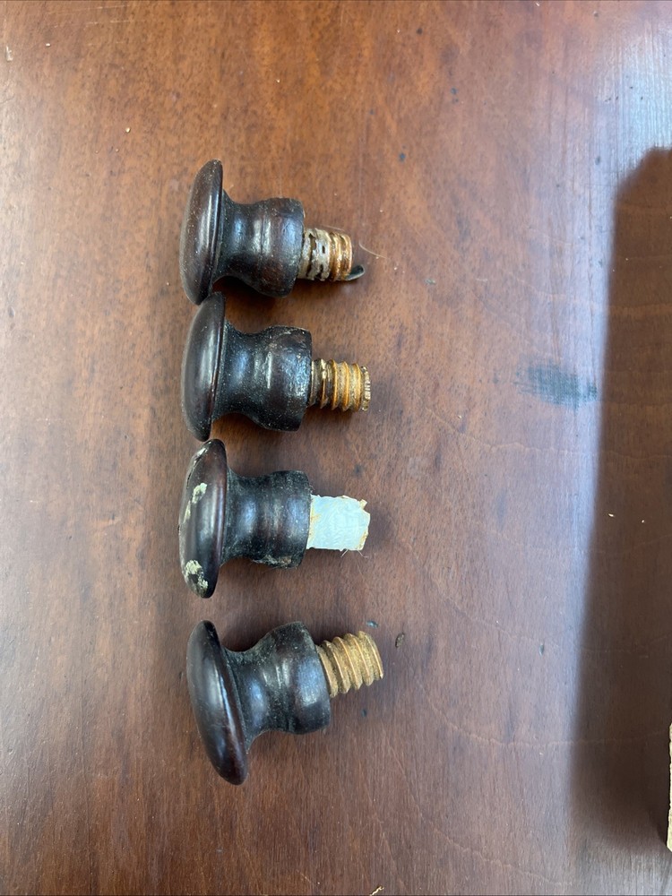 19thC Mahogany Wooden Knobs