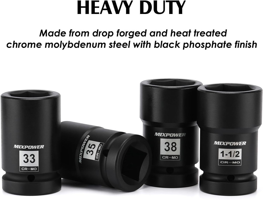 1" Drive Budd Wheel Impact Socket Set 5PCS