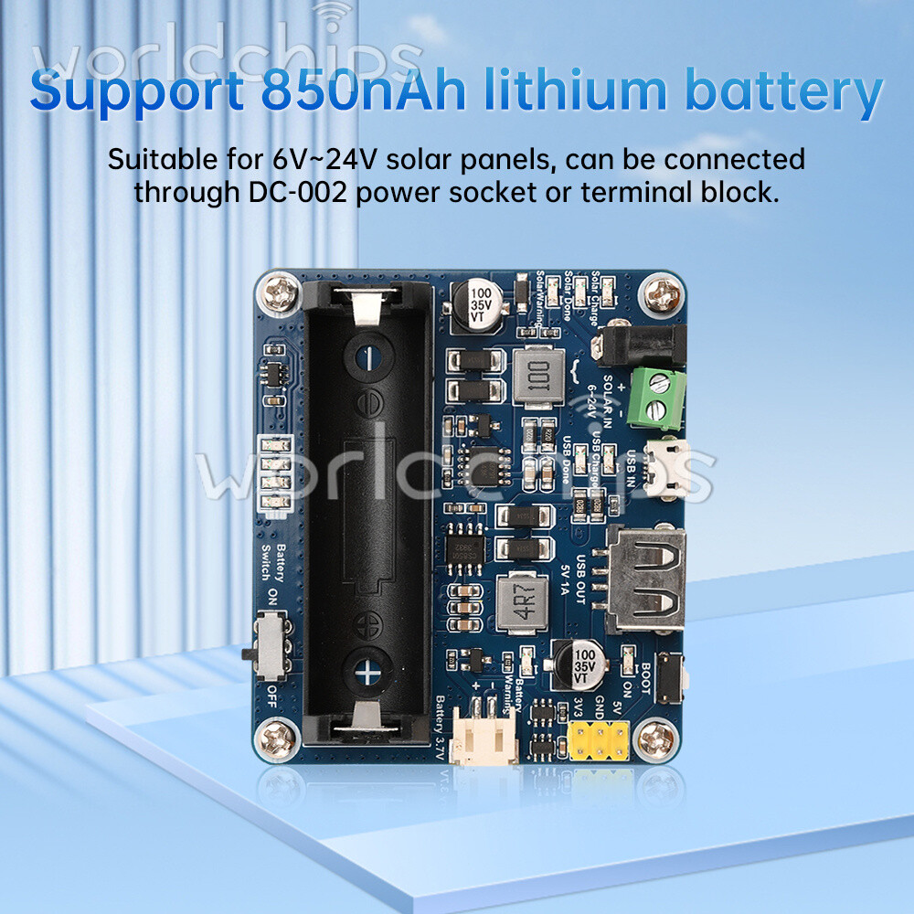 Power Manager Module for 6V~24V Solar Panel Support MPPT USB Battery Charging